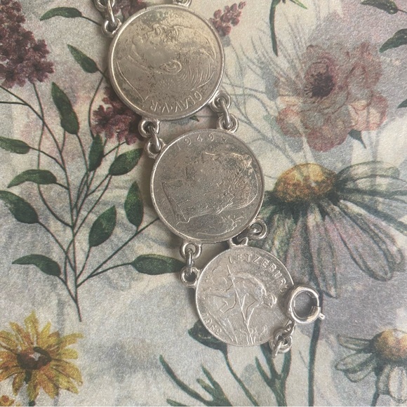 Silver-Tone Coin Charm Bracelet - Women Jewelry - Picture 6 of 6